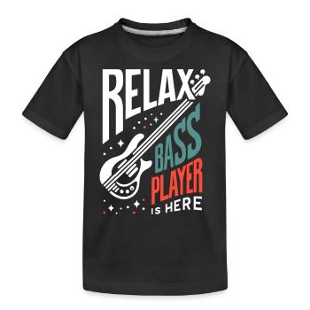 Entspannen Sie sich Der Bassist ist hier - Kinder Premium Bio T-Shirt - Schwarz - Vorne