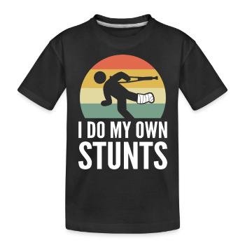 Broken leg - Kids' Premium Organic T-Shirt - black - Front