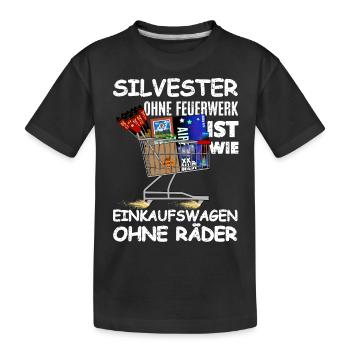 Chariot de course Feux d’artifice sans roues - T-shirt bio Premium Enfant - noir - Devant