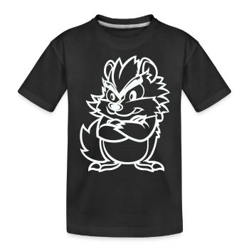 hedgehog - Kids' Premium Organic T-Shirt - black - Front