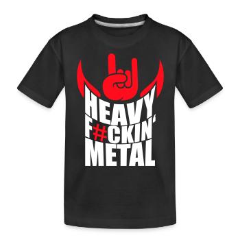 Heavy F#ckin' Metal Hard Rock Musique Texte Citation amusante - T-shirt bio Premium Enfant - noir - Devant