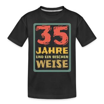 35 - Kinder Premium Bio T-Shirt - Schwarz - Vorne