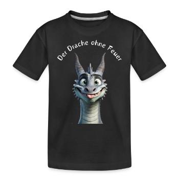 Der Drache ohne Feuer - Kinder Premium Bio T-Shirt - Schwarz - Vorne