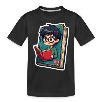 LIVRE NERD - T-shirt bio Premium Enfant - noir - Devant