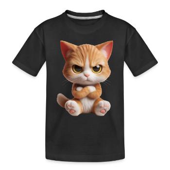 Cat grim 2 - Kids' Premium Organic T-Shirt - black - Front