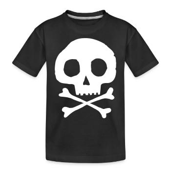 Skull and bones - Kids' Premium Organic T-Shirt - black - Front