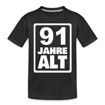 Alter 91 - Kinder Premium Bio T-Shirt - Schwarz - Vorne