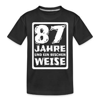 87 - Kinder Premium Bio T-Shirt - Schwarz - Vorne