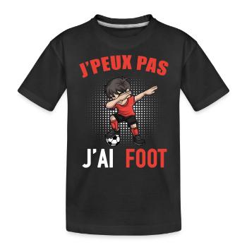 J Peux Pas J Ai Foot Football Enfant Garçon - T-shirt bio Premium Enfant - noir - Devant