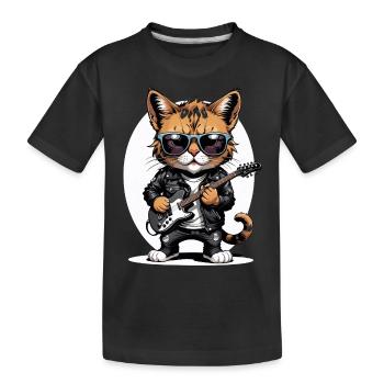 Cat Rocker Cat HardRock Gift - T-shirt bio Premium Enfant - noir - Devant