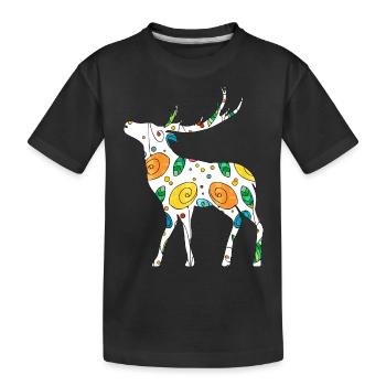 Hirsch - Kinder Premium Bio T-Shirt - Schwarz - Vorne