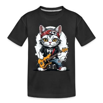 Cat Rocker Cat HardRock Gift - T-shirt bio Premium Enfant - noir - Devant