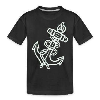 Anker Symbol - Kinder Premium Bio T-Shirt - Schwarz - Vorne