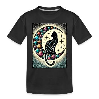 Black Cat Luna - Kids' Premium Organic T-Shirt - black - Front