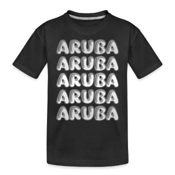 Reise Aruba - Kinder Premium Bio T-Shirt - Schwarz - Vorne