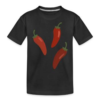 Chilischoten - Kinder Premium Bio T-Shirt - Schwarz - Vorne