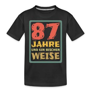87 - Kinder Premium Bio T-Shirt - Schwarz - Vorne