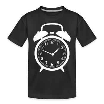 alarm clock - Kids' Premium Organic T-Shirt - black - Front