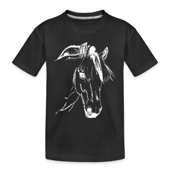 Fjordpferd, Norweger Fjordi - Kinder Premium Bio T-Shirt - Schwarz - Vorne