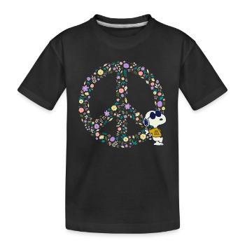 Peanuts Snoopy Peace Hippie - T-shirt bio Premium Enfant - noir - Devant