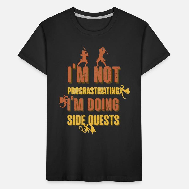 I'm not procrastinating. I'm doing side quests Kids' Premium Organic T-Shirt
