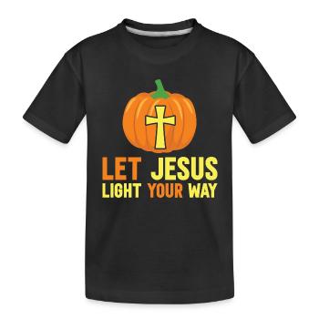 Messages from the Bible Jesus Light of the World - Kids' Premium Organic T-Shirt - black - Front