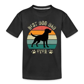 Chien Chien Papa Labrador Fête des Pères Anniversaire Rétro - T-shirt bio Premium Enfant - noir - Devant