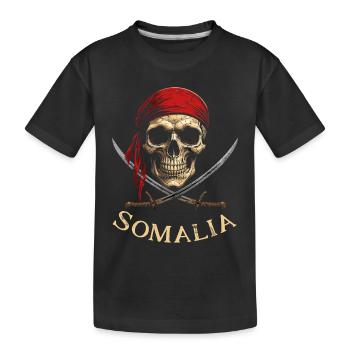 Tête de Squelette Pirate Rouge - T-shirt bio Premium Enfant - noir - Devant
