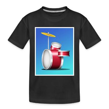 Batterie rouge de dessin animé - T-shirt bio Premium Enfant - noir - Devant