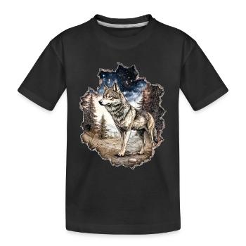 Ciel étoilé du loup - T-shirt bio Premium Enfant - noir - Devant
