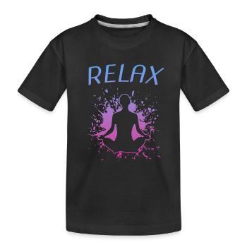 Relax Yoga Namaste - Kinder Premium Bio T-Shirt - Schwarz - Vorne