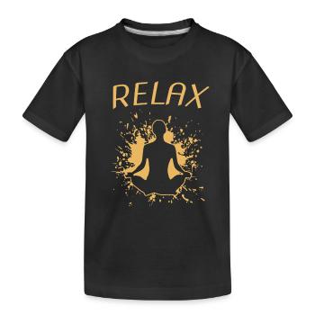 Relax Yoga Shalom - Kinder Premium Bio T-Shirt - Schwarz - Vorne
