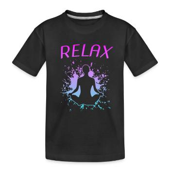 Yoga Yogi Relax Namaste - Kinder Premium Bio T-Shirt - Schwarz - Vorne