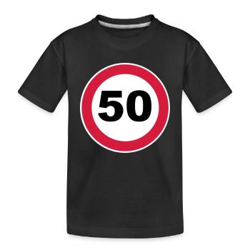 50th birthday sign - Kids' Premium Organic T-Shirt - black - Front