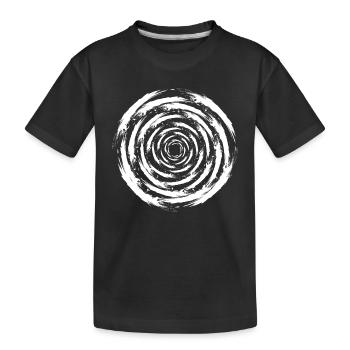 illusion d'optique cercle brosse vortex tempête - T-shirt bio Premium Enfant - noir - Devant