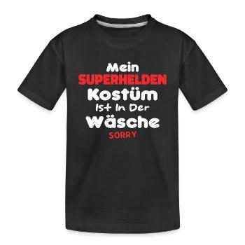 Mein Superheld Kostüm Ist In Der Wäsche - Kinder Premium Bio T-Shirt - Schwarz - Vorne