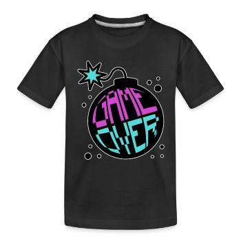 Game Over Retrogaming Pro Gamer Multiplayer Spiele - Kinder Premium Bio T-Shirt - Schwarz - Vorne