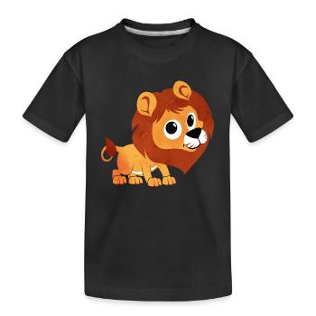 Aquarelle lion - enfants - bébé - animal - bébé - - T-shirt bio Premium Enfant - noir - Devant
