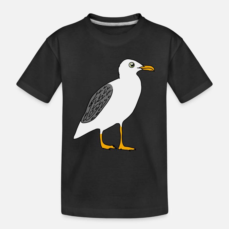Möwe - Kinder Premium Bio T-Shirt - Schwarz