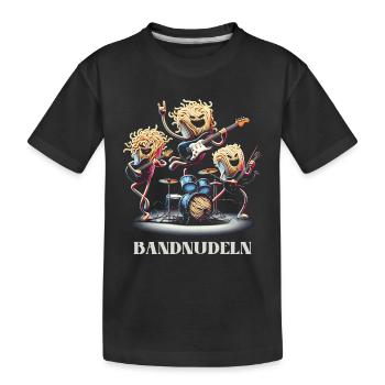Musik Musikband Pasta Nudel Bandnudeln Wortspiel - Kinder Premium Bio T-Shirt - Schwarz - Vorne