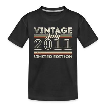 Juli 2011 Juli Geburtstagsgeschenk Juli 2011 - Kinder Premium Bio T-Shirt - Schwarz - Vorne