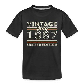 Juli 1967 Juli Geburtstagsgeschenk Juli 1967 - Kinder Premium Bio T-Shirt - Schwarz - Vorne