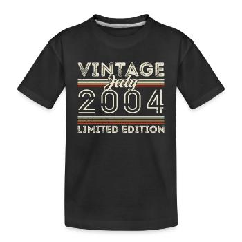 Juli 2004 Juli Geburtstagsgeschenk Juli 2004 - Kinder Premium Bio T-Shirt - Schwarz - Vorne