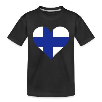 Un coeur pour la Finlande - T-shirt bio Premium Enfant - noir - Devant