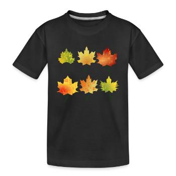 Autumn leaves - Kids' Premium Organic T-Shirt - black - Front