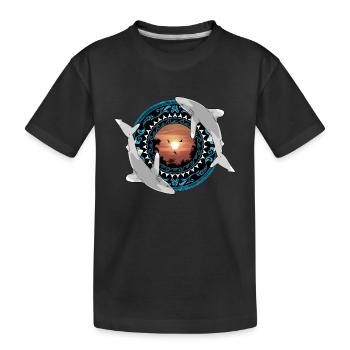 Weißspitzenhochseehaie Hawaiianisch Polynesisch - Kinder Premium Bio T-Shirt - Schwarz - Vorne