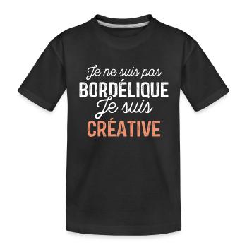Je ne suis pas bordélique je suis créative - T-shirt bio Premium Enfant - noir - Devant