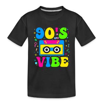 Stimmung der 90er Jahre Mode Mode der 90er Jahre Themen-Outfit der 90er Jahre Neunziger Jahre - Kinder Premium Bio T-Shirt - Schwarz - Vorne
