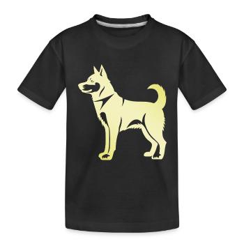 Silhouette de chien husky - T-shirt bio Premium Enfant - noir - Devant