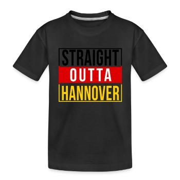 Straight outta Hannover Hannoveraner Geschenk - Kinder Premium Bio T-Shirt - Schwarz - Vorne